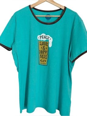 Peace Love & Hoppiness Tee - Life is Good Tee Sz XXL